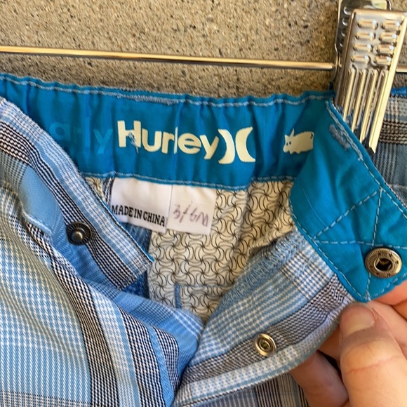 Hurley Infant 3-6 month Baby Blue Plaid Shorts - Picture 5 of 11
